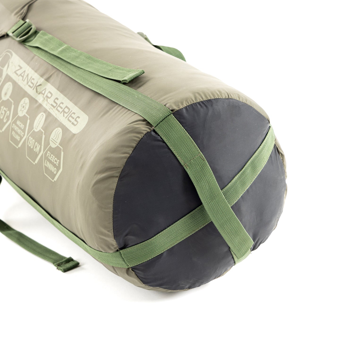 Army Sleeping Bag with Fleece Lining for Cold Weather Trekking and Travelling | Mummy Shape | Water Repellent | 3 Year Warranty ( - 15°C Green)