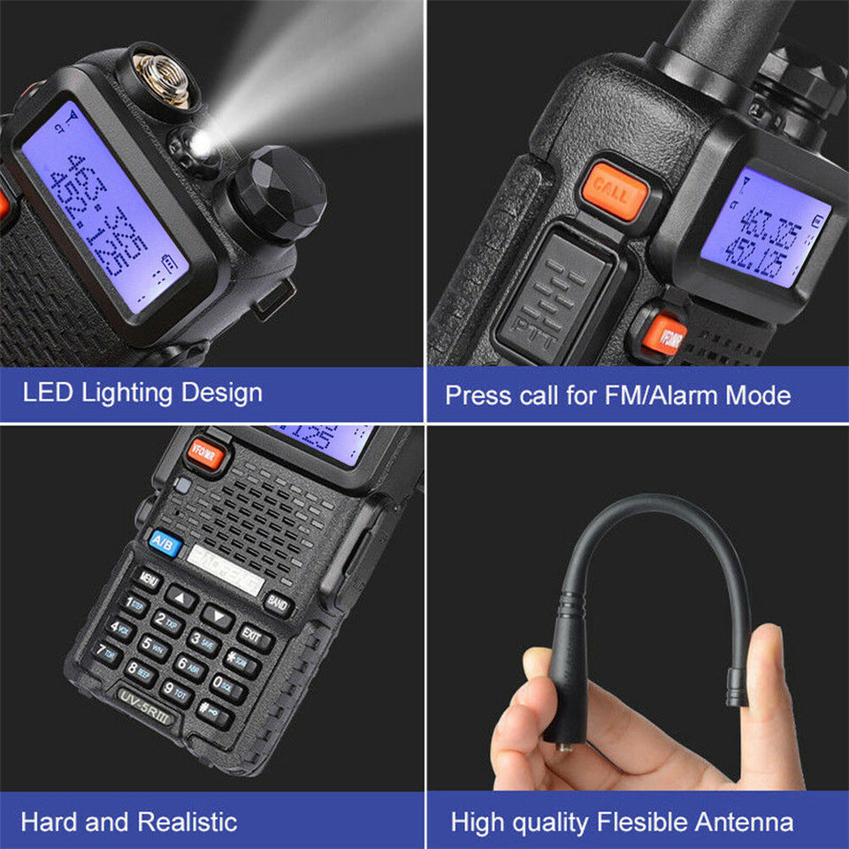 Baofeng UV-5R Dual-Band Walkie Talkie – Three-Segment Antenna, VHF/UHF Handheld Radio