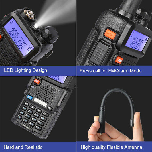 Baofeng UV-5R Dual-Band Walkie Talkie – Three-Segment Antenna, VHF/UHF Handheld Radio