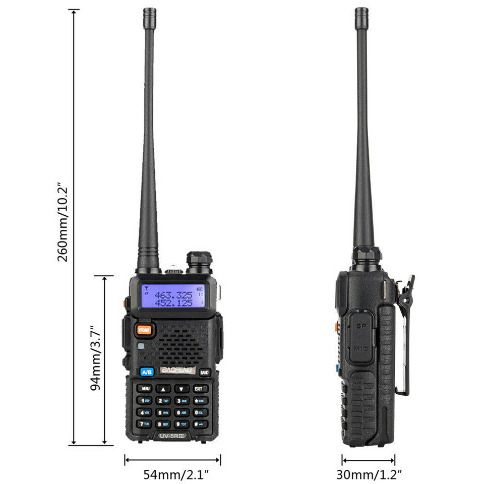 Baofeng UV-5R Dual-Band Walkie Talkie – Three-Segment Antenna, VHF/UHF Handheld Radio
