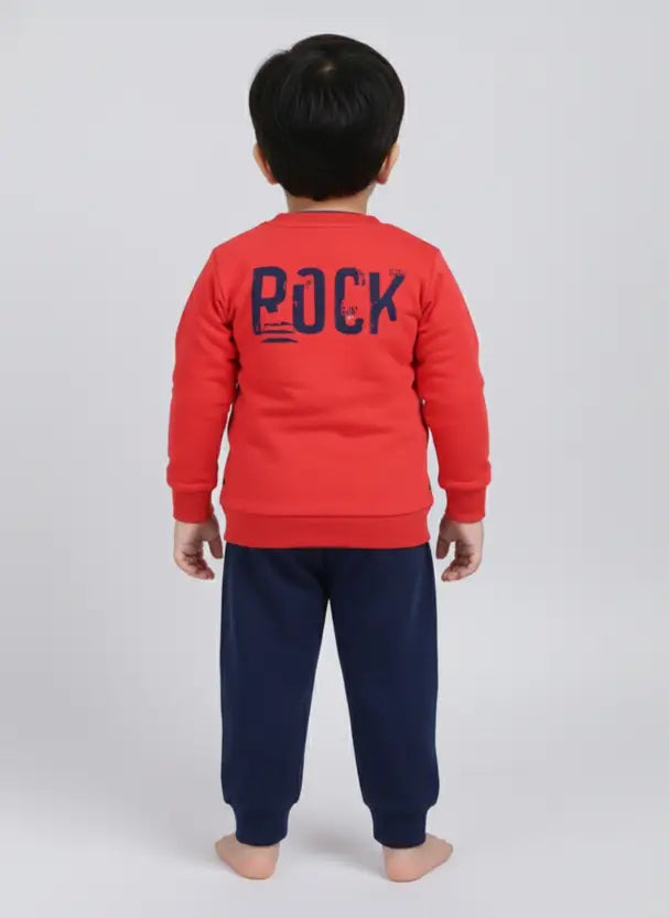 Boys Casual Sweatshirt Track Pants  (Emerald & Mustard)