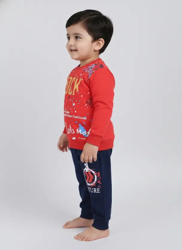 Boys Casual Sweatshirt Track Pants  (Emerald & Mustard)