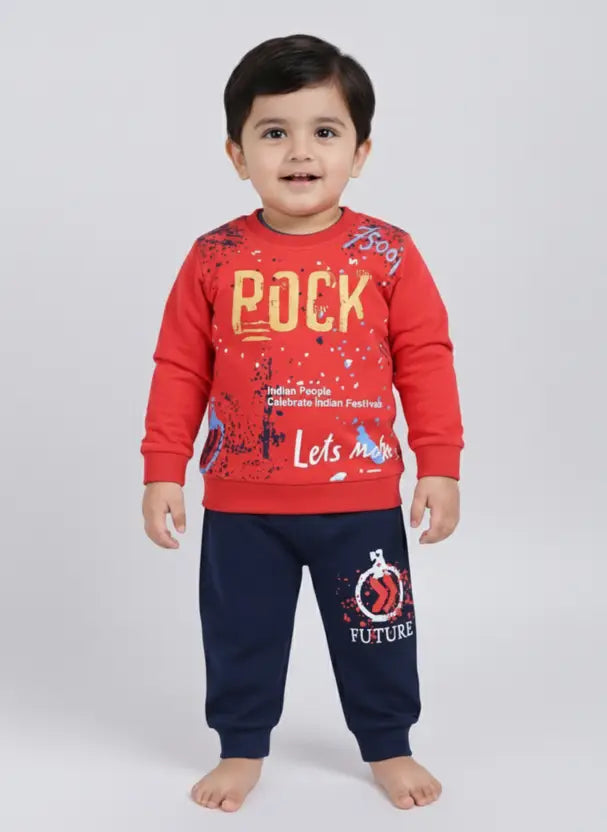 Boys Casual Sweatshirt Track Pants  (Emerald & Mustard)