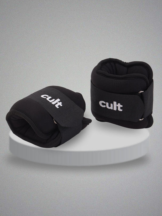 Ankle Weight Bands Black For Gym and Training Resistance Bands for Men & Women Pair of 2 (2 kg each)