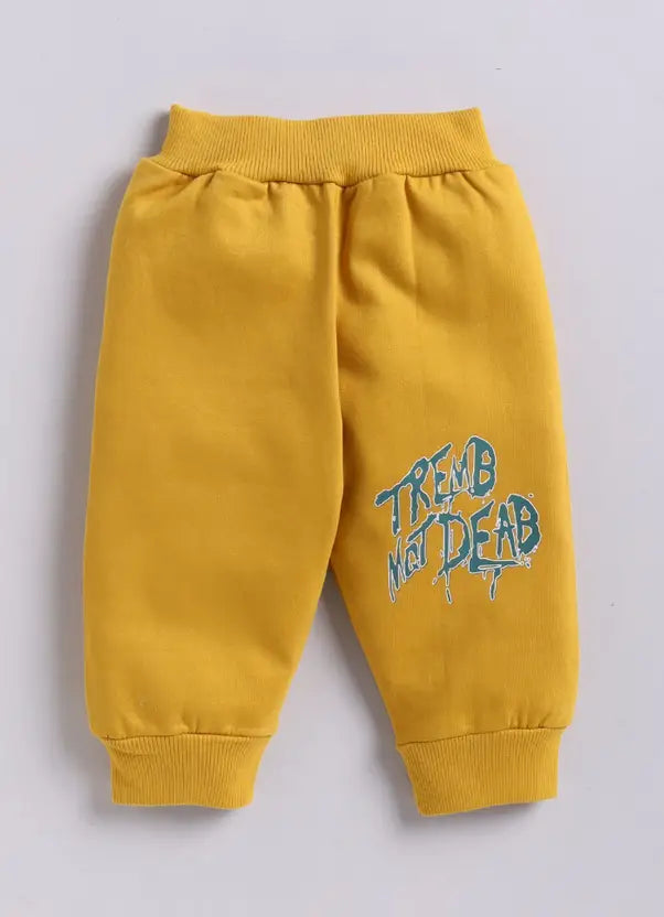 Boys Casual Sweatshirt Track Pants  (Emerald & Mustard)