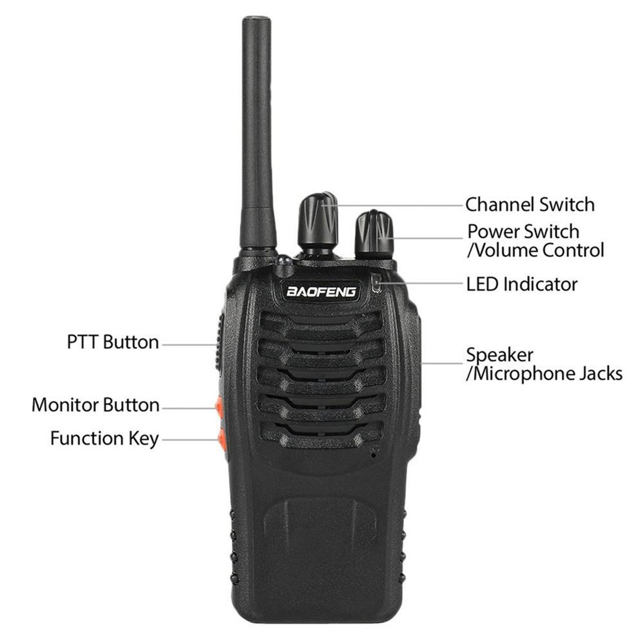 BAOFENG Walkie Talkie BF-888s Pack of 4 with Earphone