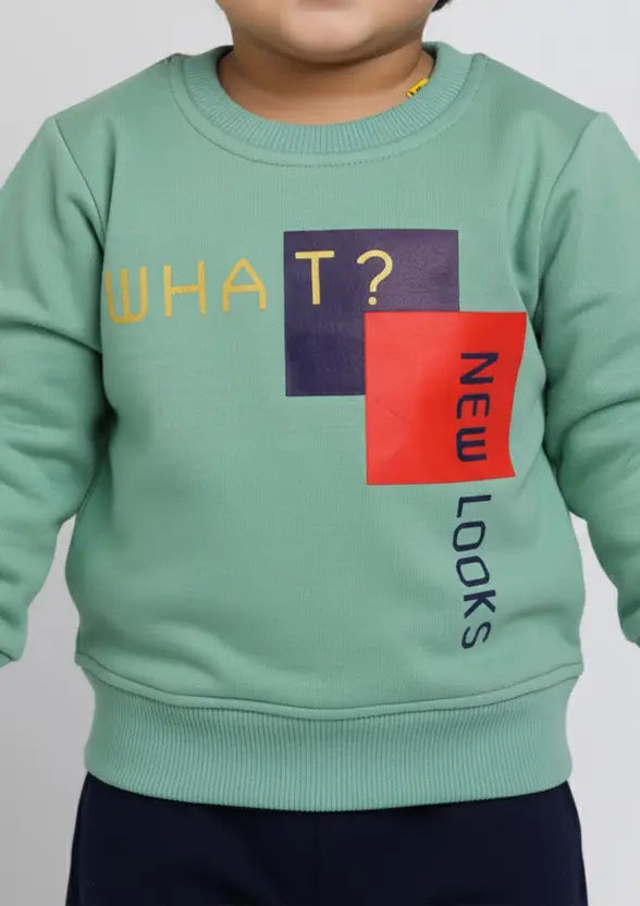 Boys Casual Sweatshirt Track Pants  (Emerald & Mustard)