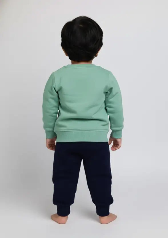 Boys Casual Sweatshirt Track Pants  (Emerald & Mustard)