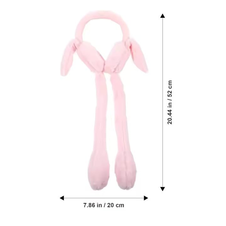 Cute Moving Bunny Ear Earmuffs for Kids – Squeeze-to-Flop Plush Headband | Warm & Adorable Winter Wear/Multicolour