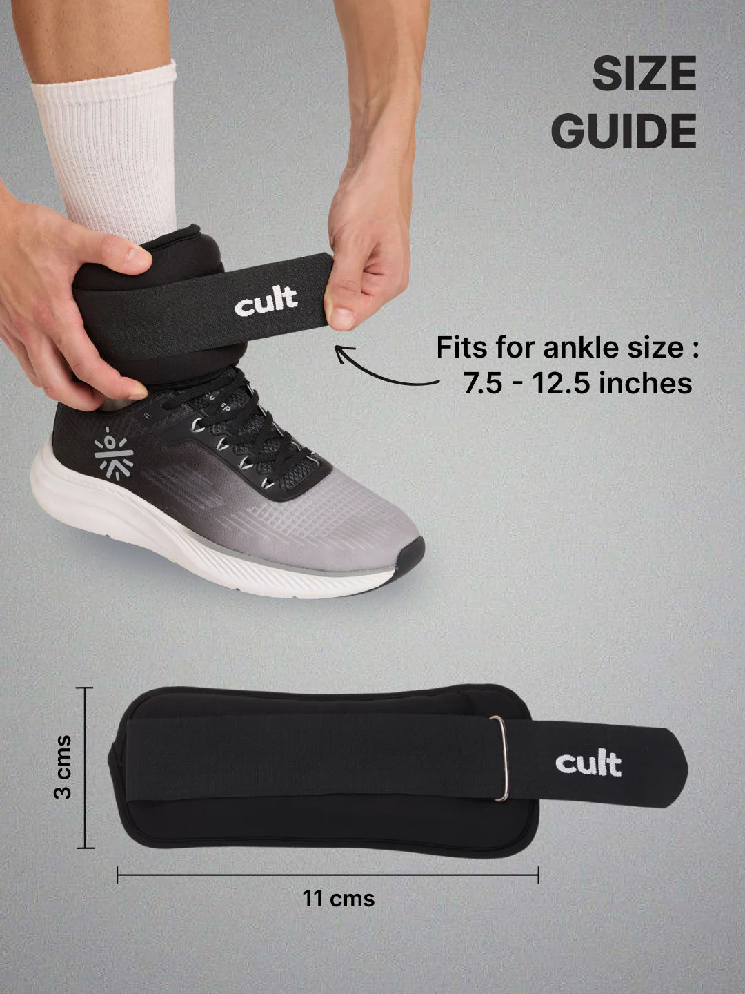 Ankle Weight Bands Black For Gym and Training Resistance Bands for Men & Women Pair of 2 (2 kg each)