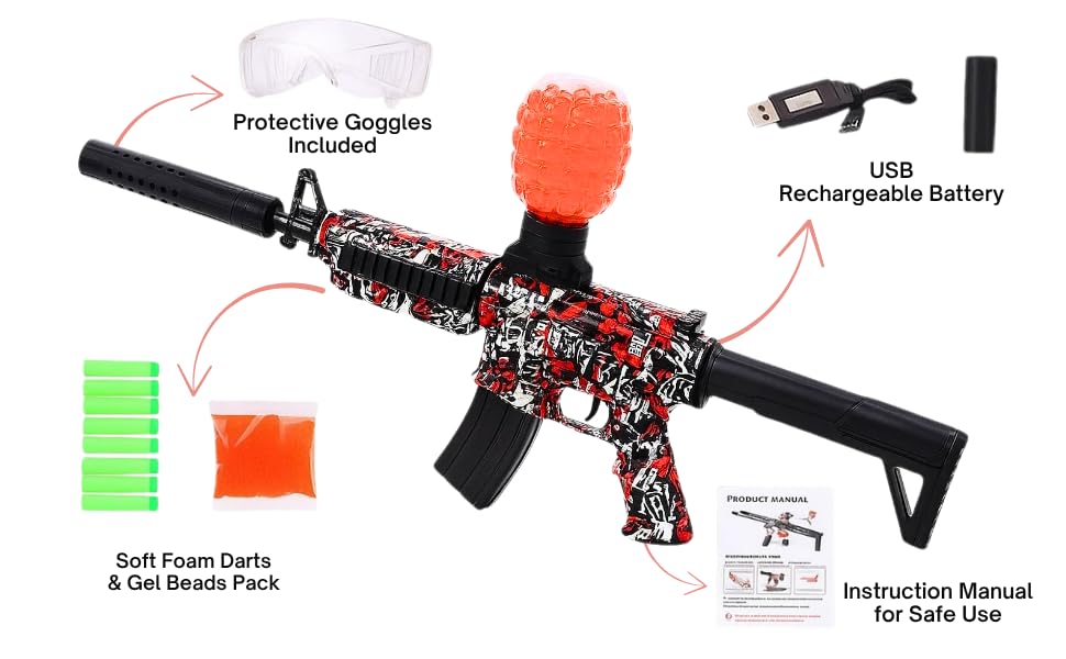 AK47 Blaster Gun with Silencer & Rechargeable Battery | Automatic Shooting