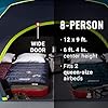Coleman 8-Person Dark Room SkyDome Camping Waterproof Dome Tent l with More Headroom & 5 Minute Set Up with Fixed Pre-Attached Poles Nylon