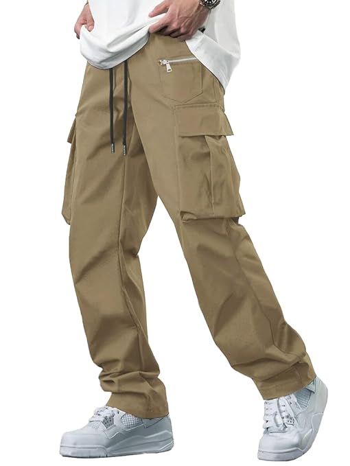 Men's Casual Drawstring Cargo Pants