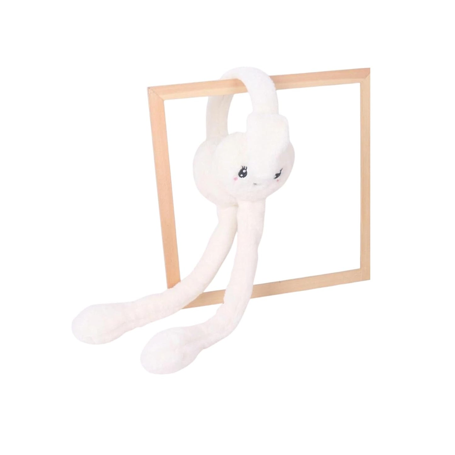 Cute Moving Bunny Ear Earmuffs for Kids – Squeeze-to-Flop Plush Headband | Warm & Adorable Winter Wear/Multicolour