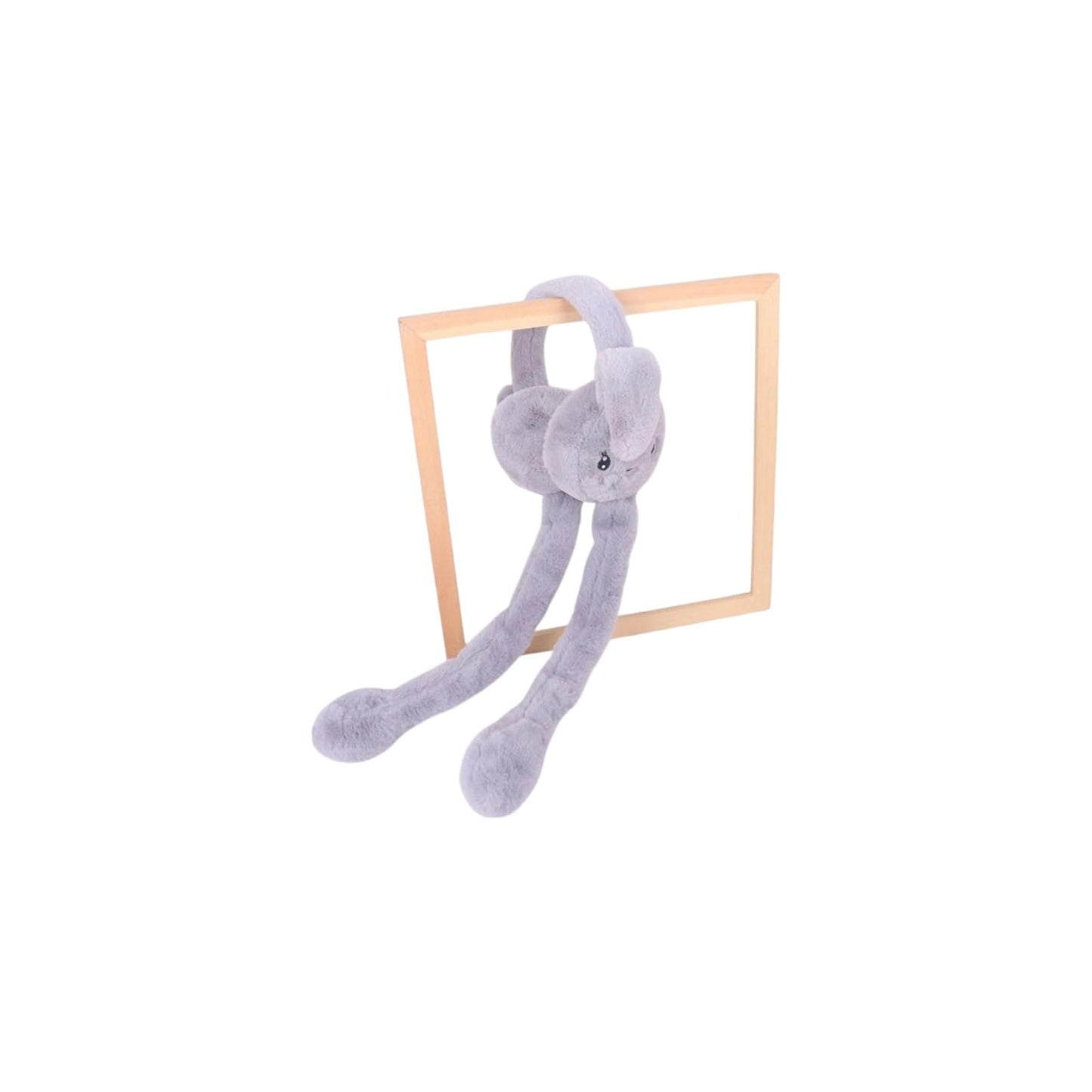 Cute Moving Bunny Ear Earmuffs for Kids – Squeeze-to-Flop Plush Headband | Warm & Adorable Winter Wear/Multicolour