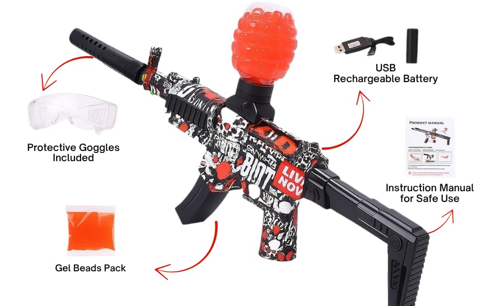 AK47 Blaster Gun with Silencer & Rechargeable Battery | Automatic Shooting