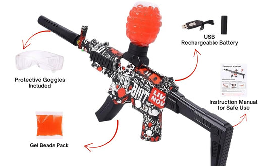 AK47 Blaster Gun with Silencer & Rechargeable Battery | Automatic Shooting