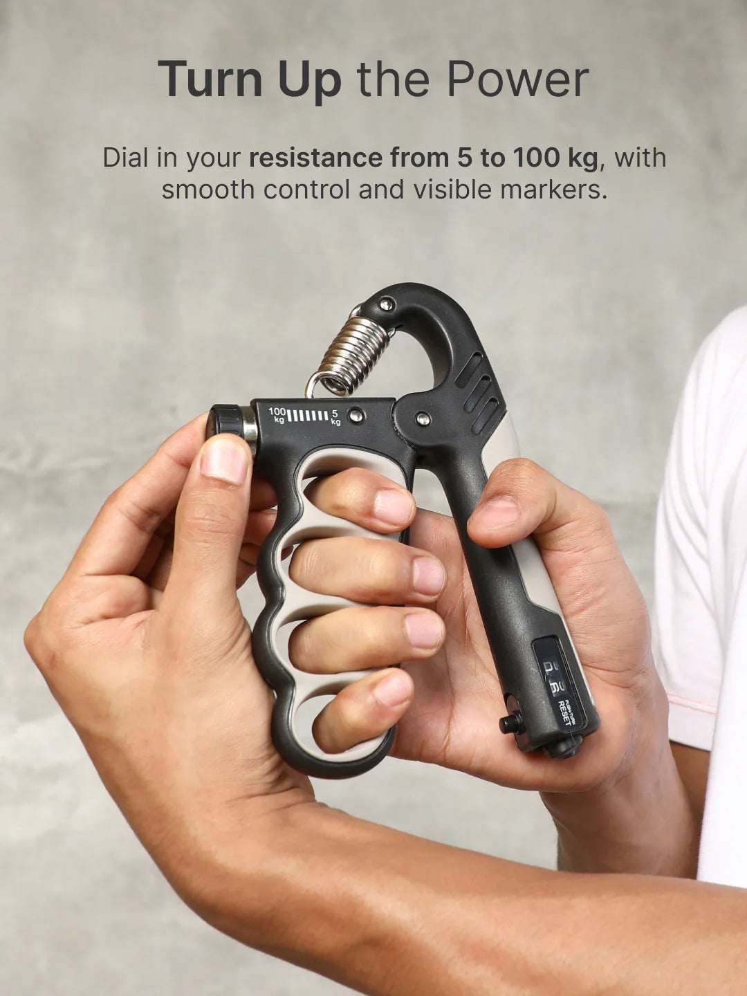 SM Adjustable Hand Gripper upto 100 kg Resistance with Counter Unise