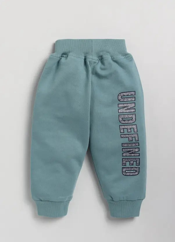 Boys Casual Sweatshirt Track Pants  (Emerald & Mustard)