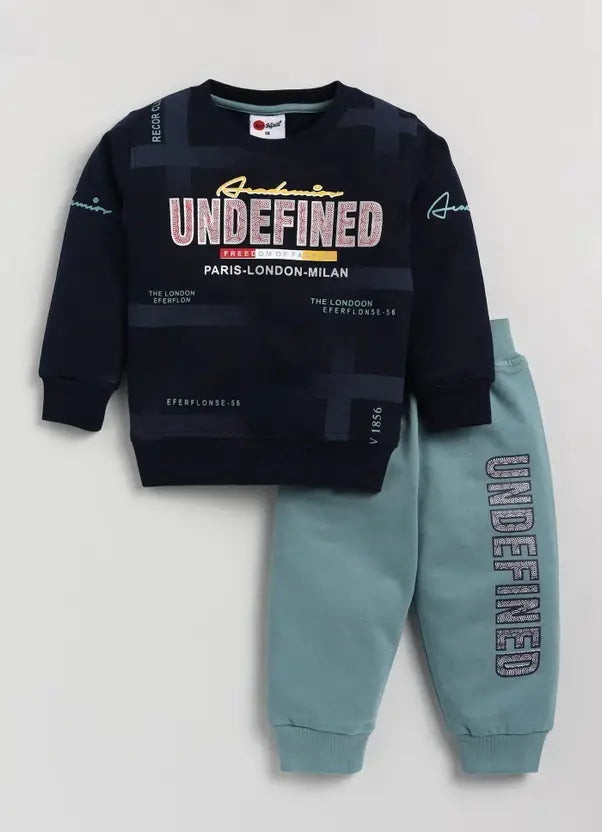 Boys Casual Sweatshirt Track Pants  (Emerald & Mustard)