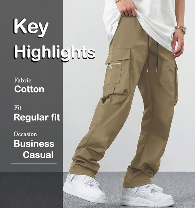 Men's Casual Drawstring Cargo Pants