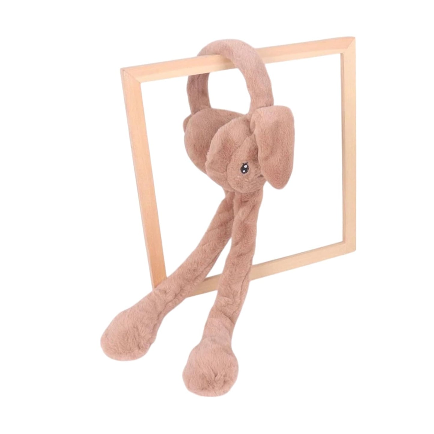 Cute Moving Bunny Ear Earmuffs for Kids – Squeeze-to-Flop Plush Headband | Warm & Adorable Winter Wear/Multicolour