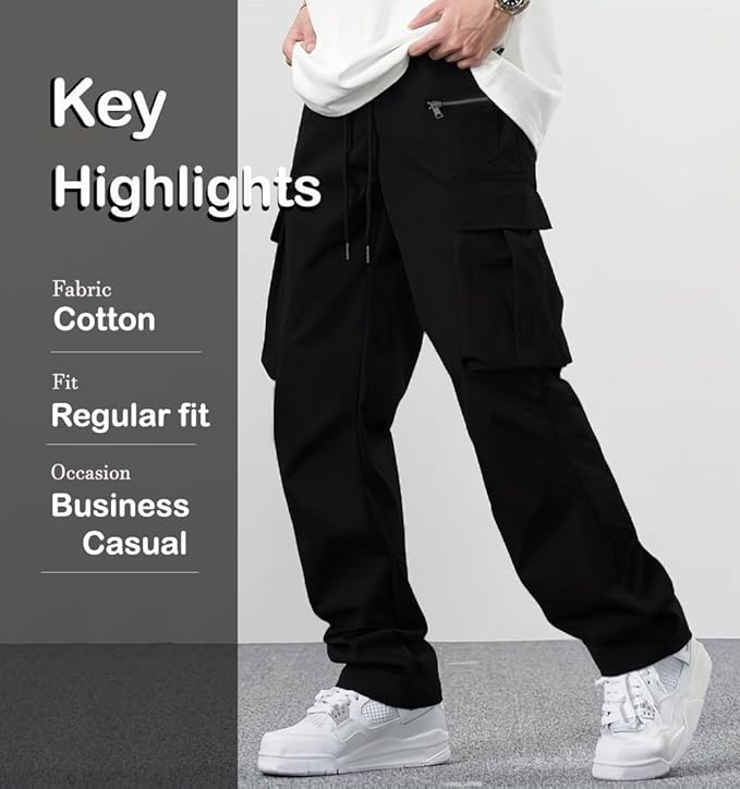 Men's Casual Drawstring Cargo Pants