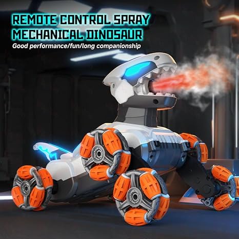 Mechanical Dragon RC Car | 360° Rotation Car with LED Lights, Smoke Effect, Gesture Sensor Control, Rechargeable Stunt