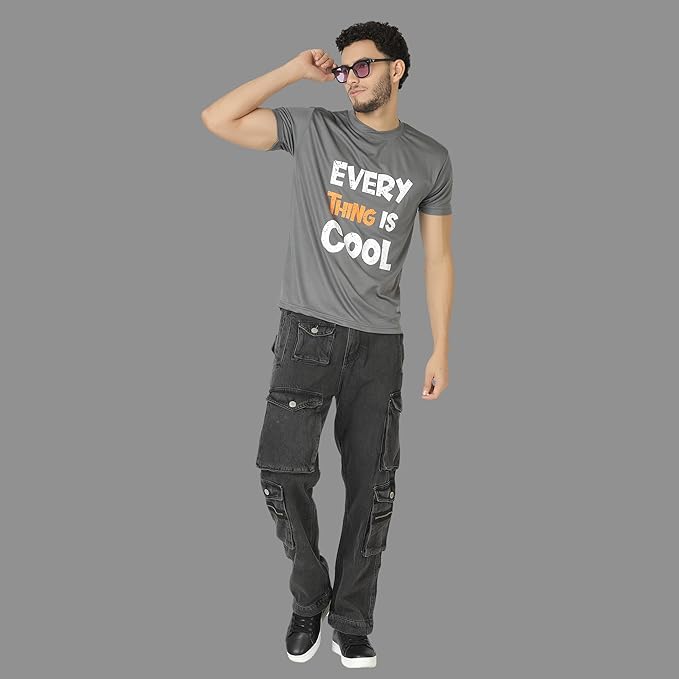 Cargo Jeans, Multi-Pocket Design Men's