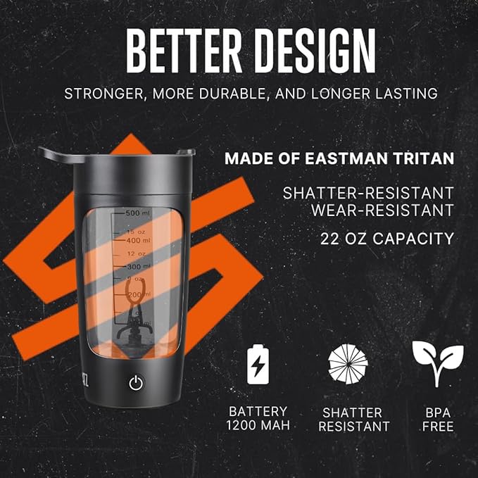 SM Electric Shaker Bottle - Automatic Blending for Protein Shake