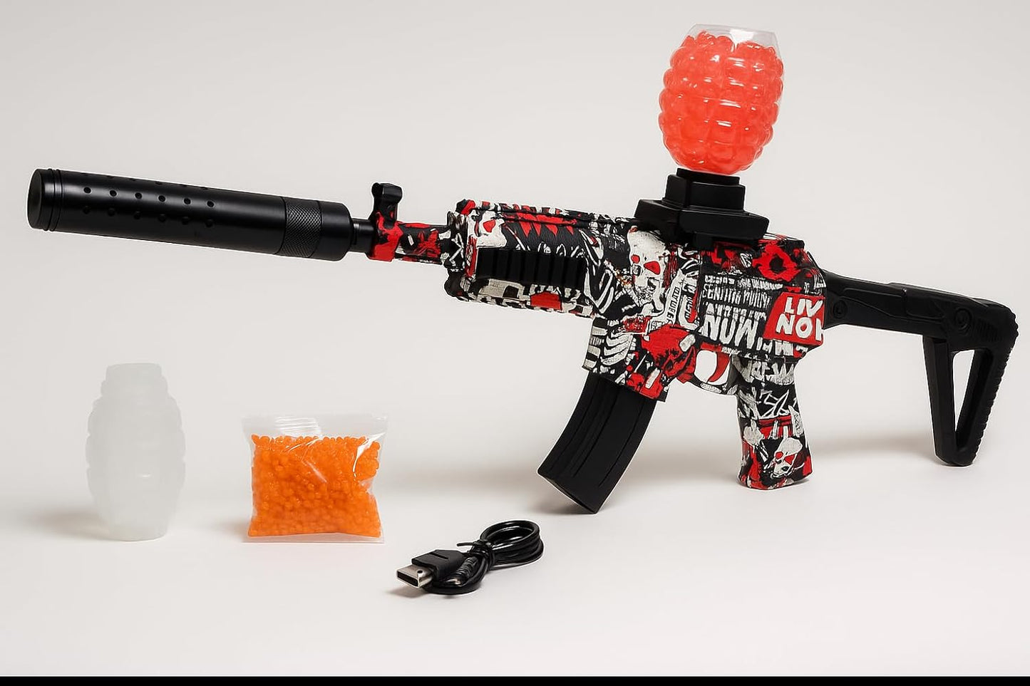 AK47 Blaster Gun with Silencer & Rechargeable Battery | Automatic Shooting