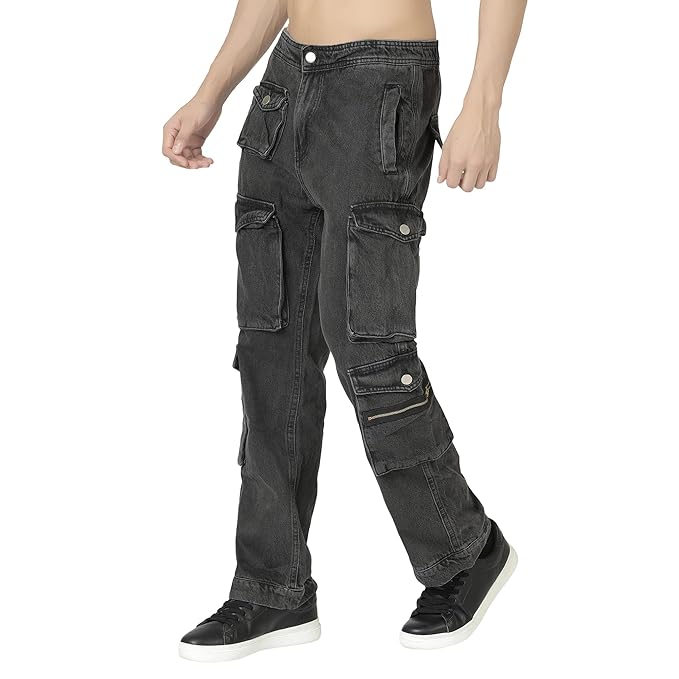 Cargo Jeans, Multi-Pocket Design Men's