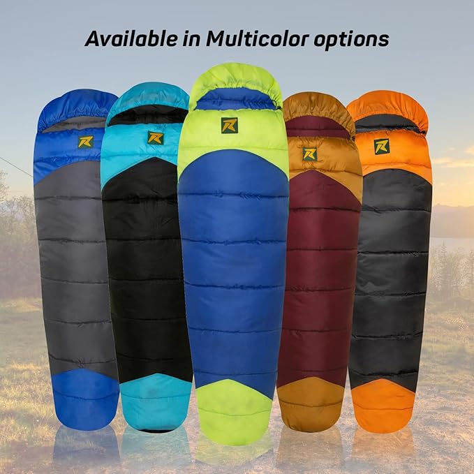 Rocksport Camplite +10°C to +20°C Shape Sleeping Bag for Camping, Hiking, Indoor & Outdoor, Warm Sleep Bag l Free Air Pillow & Adventure Pass