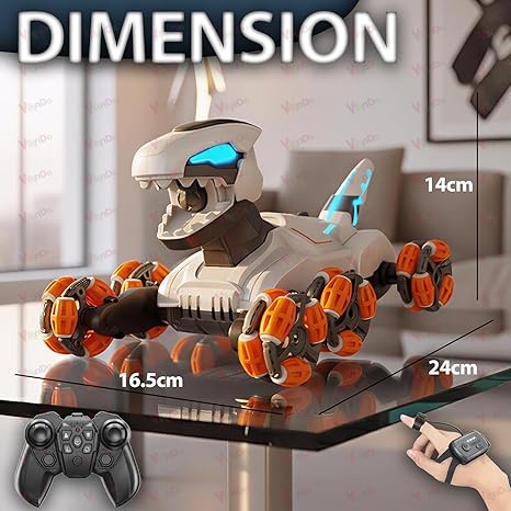 Mechanical Dragon RC Car | 360° Rotation Car with LED Lights, Smoke Effect, Gesture Sensor Control, Rechargeable Stunt