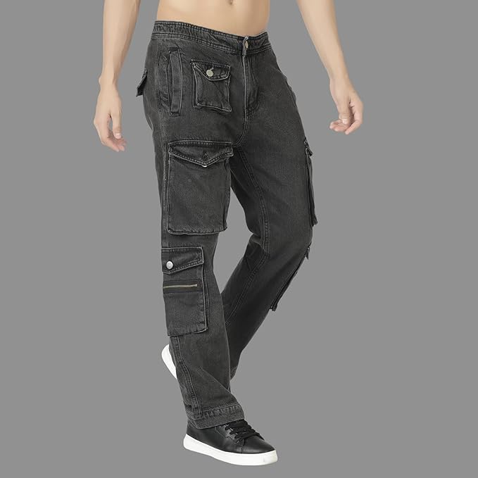 Cargo Jeans, Multi-Pocket Design Men's