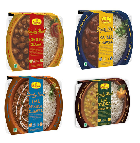 Haldiram's Choley Chawal , Dal Tadka with Jeera rice, Dal Makhani and Rajma Chawal Combo  (1350 g)