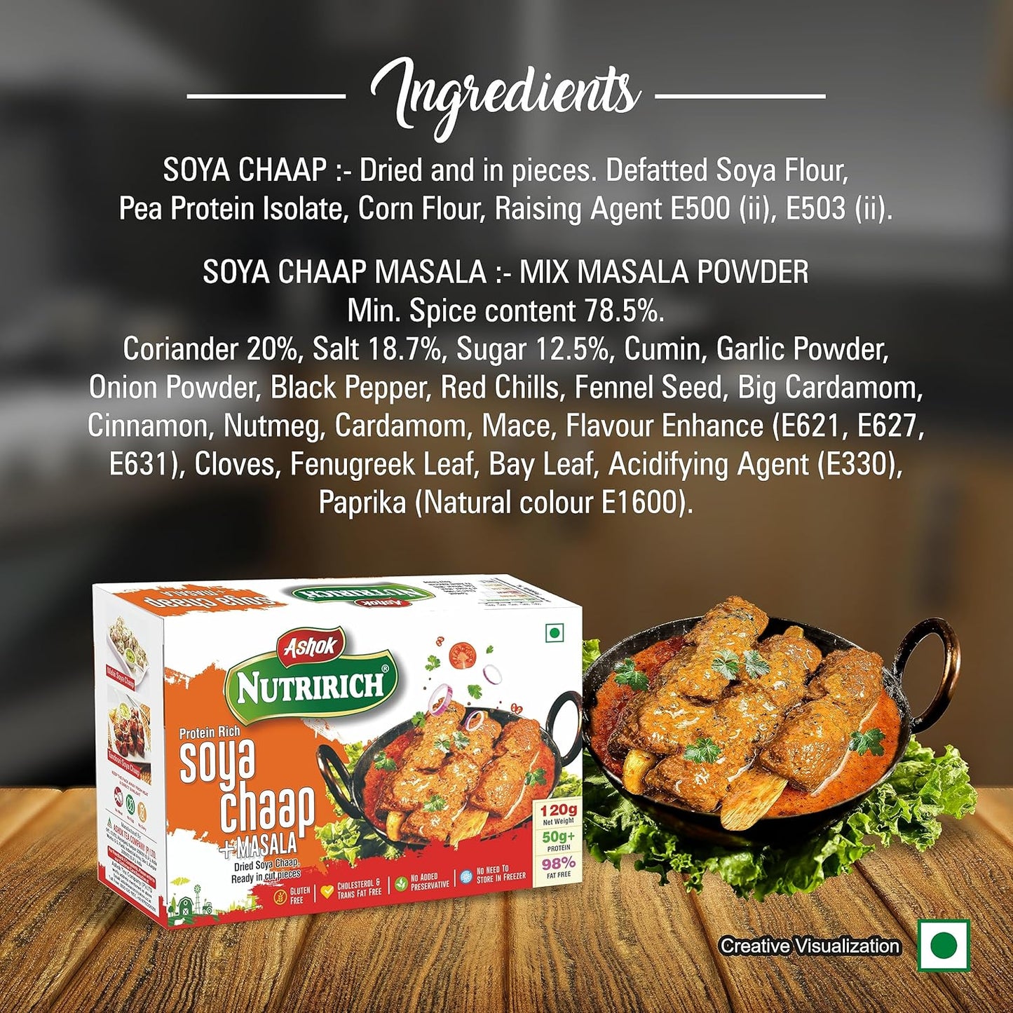 Dry Veg Soya Chaap With 20g Chaap Soya Masala