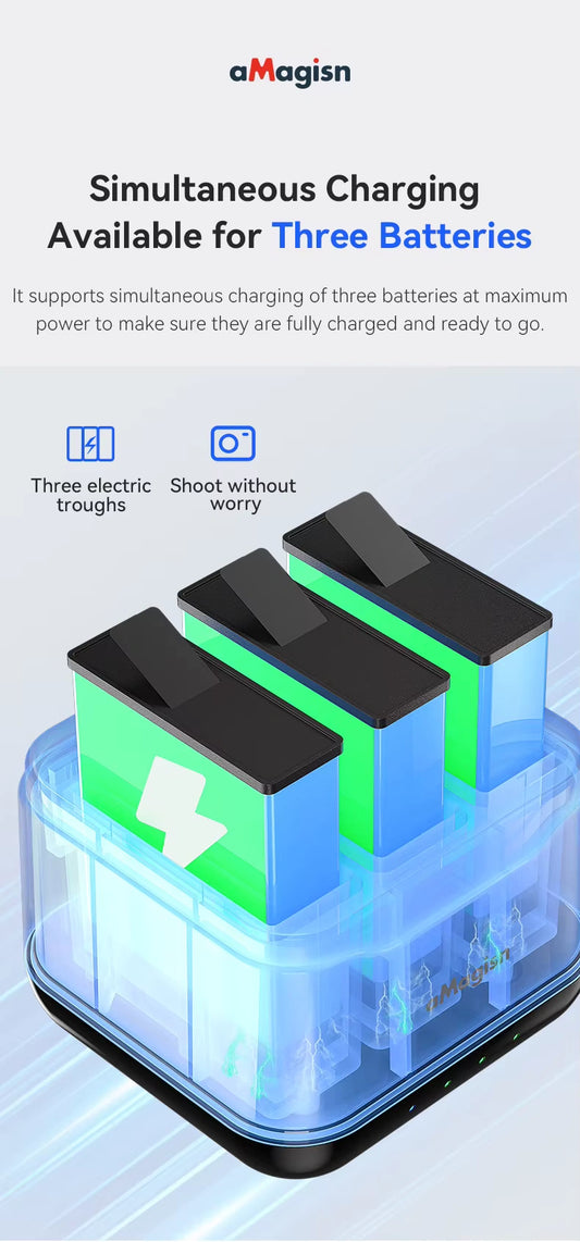 DJI Osmo Action 5, 4, 3 and Osmo 360 Fast Battery Charging Hub