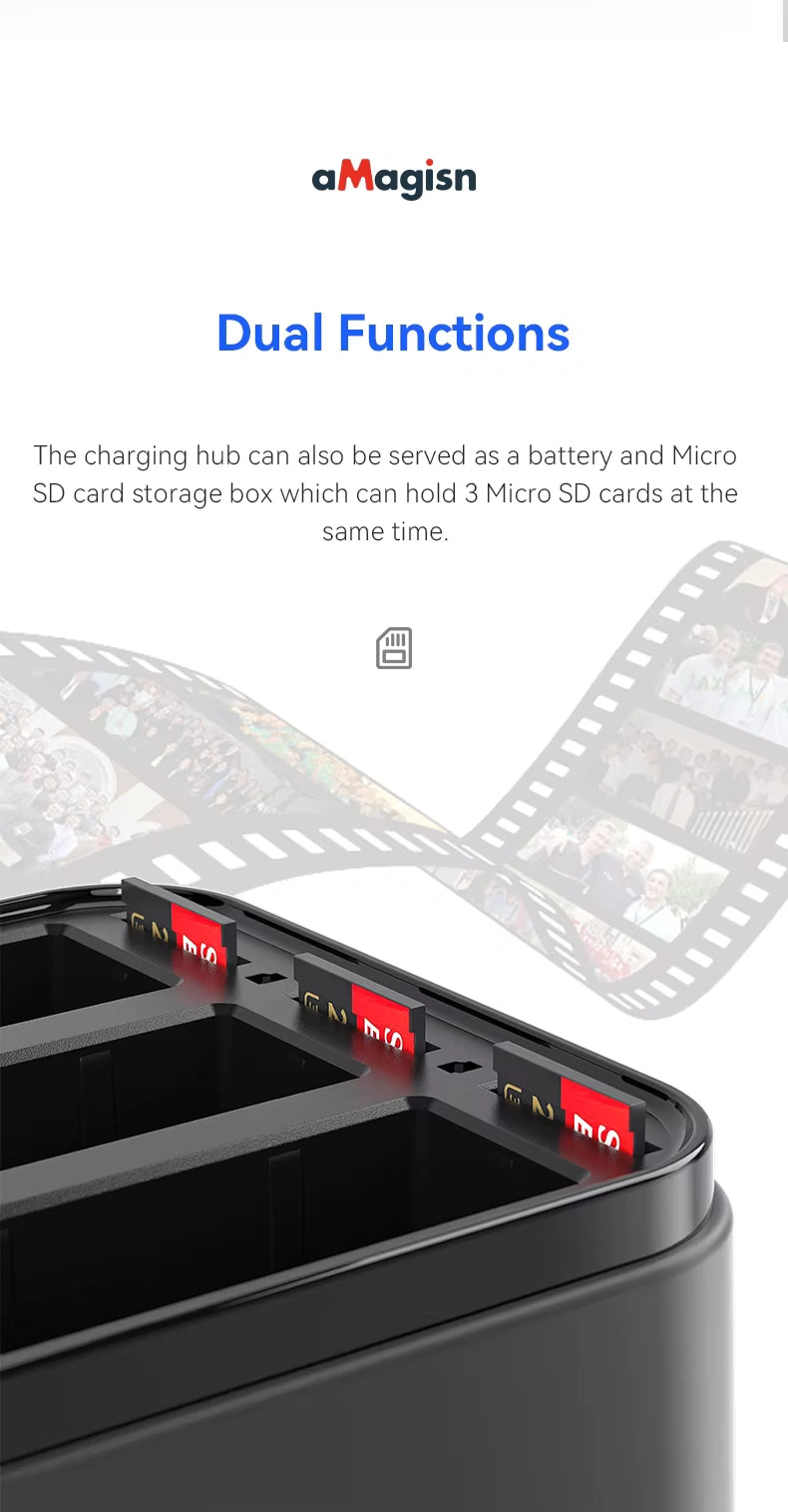 DJI Osmo Action 5, 4, 3 and Osmo 360 Fast Battery Charging Hub