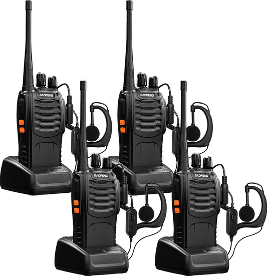 BAOFENG Walkie Talkie BF-888s Pack of 4 with Earphone